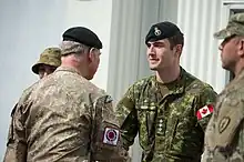 Charles speaks to members of the Canadian Armed Forces