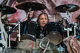 Ventor performing with Kreator in 2018