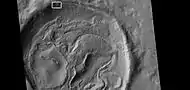 Unnamed crater with concentric crater fill, 41°&nbsp;S