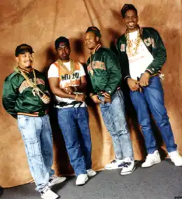 Promotional shoot, circa late the 1980s or early 1990s, of the most well know line-up of the group. From left to right Fresh Kid Ice, Mr. Mixx, Brother Marquis, and Luke.