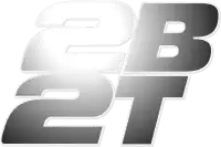 The 2b2t logo with "2B" on one line and "2T" below it in large silver letters
