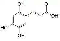 Chemical structure of 2,4,5-trihydroxycinnamic acid.