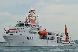 The modern research vessel of the Brazilian Navy Vital de Oliveira.