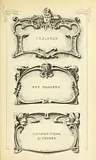Three designs of Art Nouveau cartouches