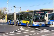 A Foton BJ6180C8CTD articulated LNG bus in Beijing Bus service