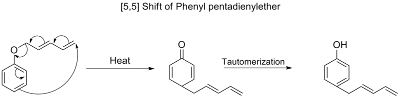 [5,5] shift of phenyl pentadienyl ether