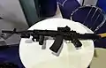 The first prototype of the AK-12. Note the ambidextrous ejection port and reversible charging handle above the vertical foregrip