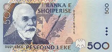 Ismail Qemali on Albanian 500 lekë banknote