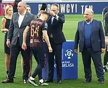 Kacper Kozłowski receives a 3rd place medal in 2020–21 Ekstraklasa season