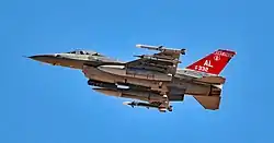 A F-16C Fighting Falcon of the 187th Fighter Wing based at Montgomery Air National Guard Base