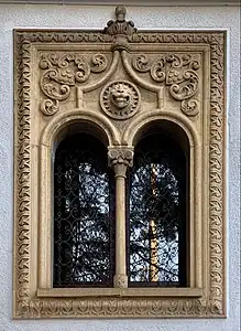 Window of the Prof. C.A. Teodorescu House (Bulevardul Eroii Sanitari no. 89), Bucharest, Ion Giurgea, 1941