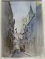 Bastille Day, Rouen, France, July 14, 1924. Watercolor by A.M. Pattison. Private Collection.