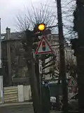 France red traffic signal ahead.