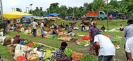 A typical weekly market in a village of Nagaon District