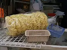 A bag of yi mein at store in Yuen Long