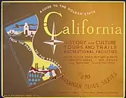 Federal Writers' Project of California poster advertising the American Guide Series volume on California, 1936–41