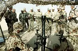 Saudi Arabian National Guardsmen wearing three-color Desert DPM during Desert Shield.