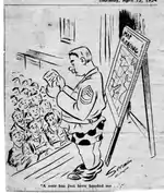 Circa 1953, The Corporal Seeman cartoon, captioned "A note has just been handed me."