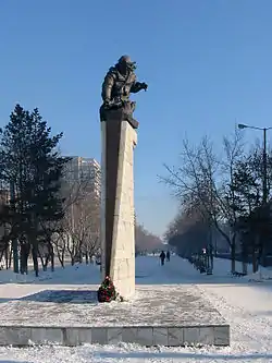 Statue of Nurken Abdirov in Karaganda