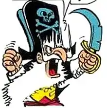 Abraham Tuizentfloot drawing his sabre. Drawn in the 1970s.