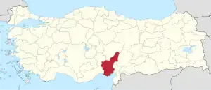 Location of Adana Province in Turkey
