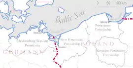 Contemporary administrative units with Pomerania in the name, not representing the exact historical region, as they also include parts of other regions