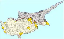 Administrative map of Cyprus
