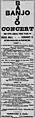 February 1888. Banjo Concert, Boston. William A. Huntley accompanied by his brother Charles H. Huntley (Penno).