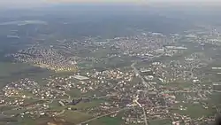 Aerial view of the town