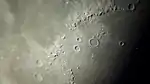 The Moon photographed using the Afocal technique, using 10 seconds of video stacked to create a final image.