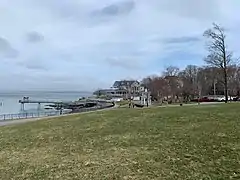The Bar Harbor Inn from the park