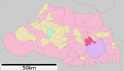 Location of Ageo in Saitama Prefecture