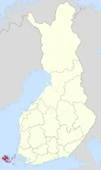 Location of Åland within Finland