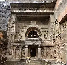 Cave 19 of the Ajanta Caves (Maharashtra), a chaitya hall, and also an example of Indian rock-cut architecture, 5th-century