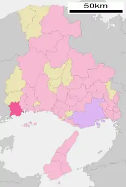 Location of Akō in Hyōgo Prefecture