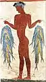 Fresco of a fisherman from the Bronze Age excavation of the Minoan town Akrotiri on the Greek island of Santorini.