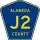 County Road J2 marker