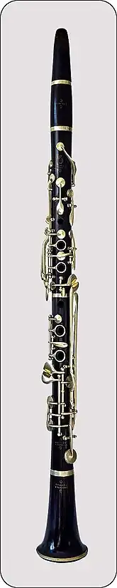 Albert clarinet designed c. 1850 by Eugène Albert, intermediate between the Müller and Oehler clarinets.