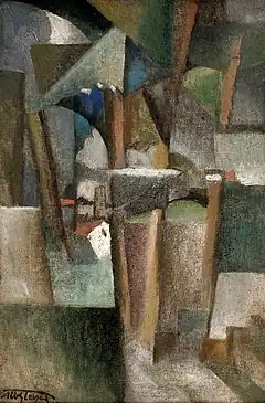 Albert Gleizes, 1910–1912, Les Arbres (The Trees), oil on canvas, 41 × 27&nbsp;cm. Reproduced in Du "Cubisme", 1912