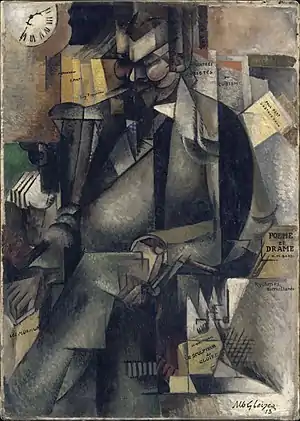 Albert Gleizes, 1913, Portrait de l’éditeur Eugène Figuière (The Publisher Eugene Figuiere), oil on canvas, 143.5 × 101.5&nbsp;cm, Musée des Beaux-Arts de Lyon