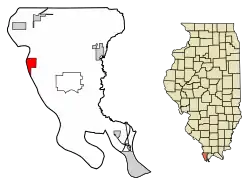 Location of Thebes in Illinois