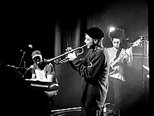 Alfa Mist (left), Johnny Woodham (centre) and Kaya Thomas-Dyke (right)