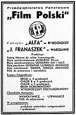 Advert for "Film Polski", a state-owned company which took over "ALFA" after WWII