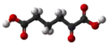 Ball and stick model of α-ketoadipic acid
