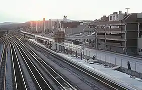 A Westward shot of the facility still under construction, winter 1985/1986.