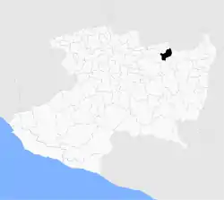 Location of Álvaro Obregón in Michoacán