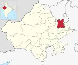 Location of Alwar district in Rajasthan