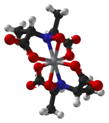 Ball-and-stick model of the amavadin dianion