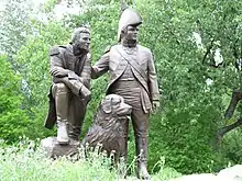 Lewis and Clark statue (with Seaman (dog)) in St. Charles, Missouri