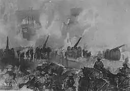 American gun fire, opening of Verdun offensive